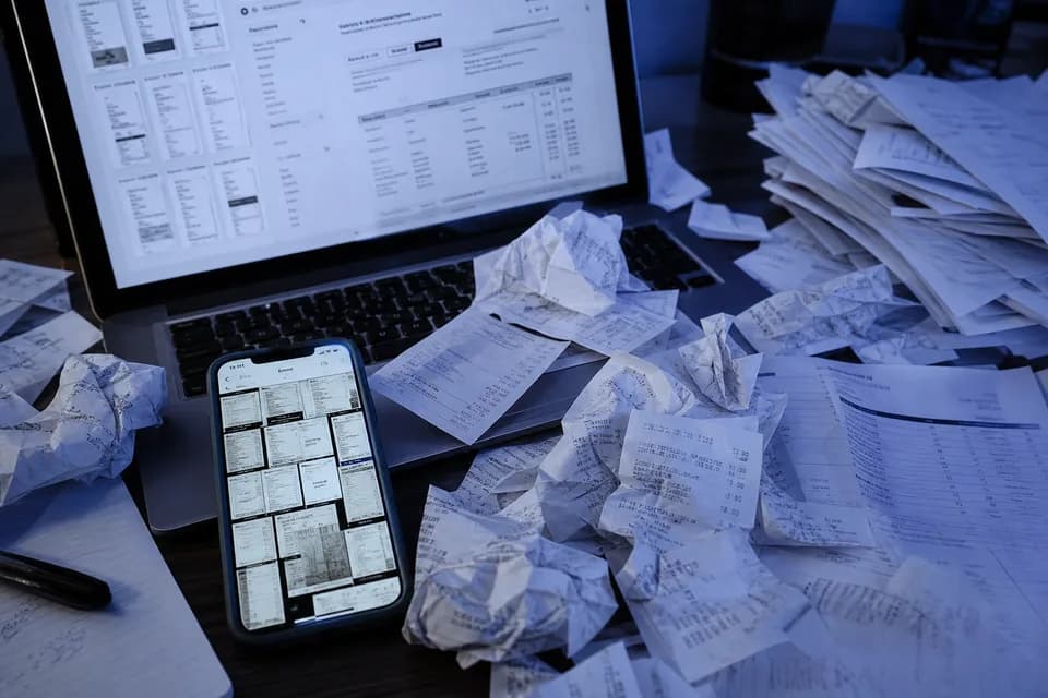 Pile of payment receipt screenshots and PDF receipts
